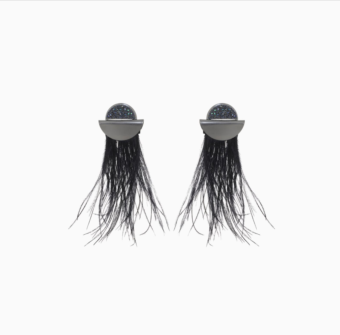 Feathers Druse Earrings