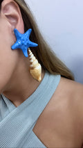 Blue Shell Earring