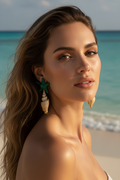 Emerald Shell Earrings