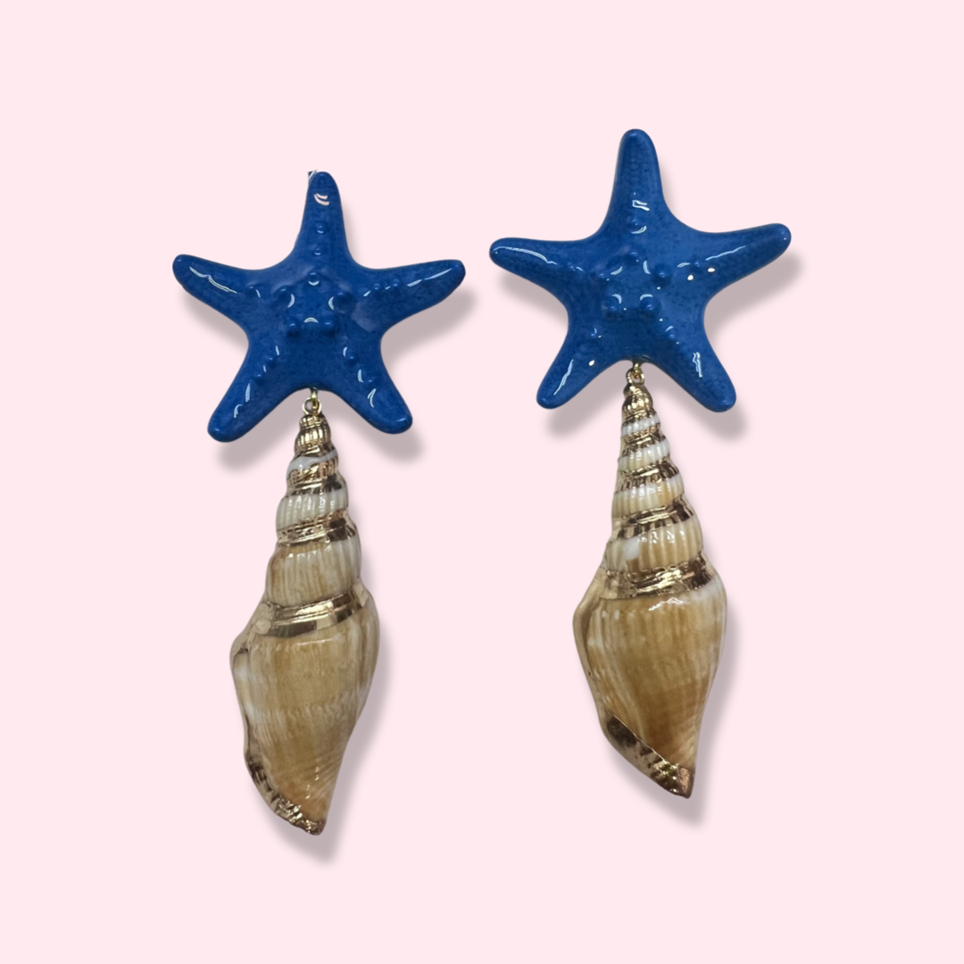 Blue Shell Earring