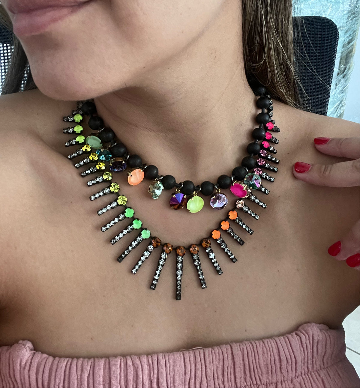 Neon Spikes Necklace